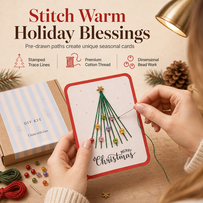 ⏳Limited-time 50% off⏰Merry Christmas DIY Greeting Card Making Kit🎄🧵📇