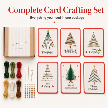 ⏳Limited-time 50% off⏰Merry Christmas DIY Greeting Card Making Kit🎄🧵📇
