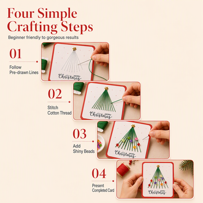 ⏳Limited-time 50% off⏰Merry Christmas DIY Greeting Card Making Kit🎄🧵📇
