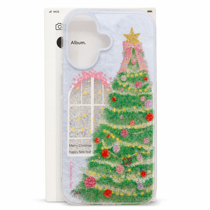 Christmas Tree Art Deco Glitter Casing - Shockproof TPU Cellphone Case with Anti-Slip Grip, Durable All-Around Protection
