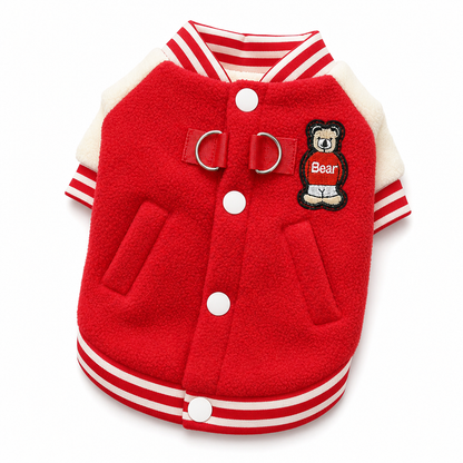 🎄 Limited-Time 50% Off 🐾Cosy Dog Varsity Jacket for Small & Medium Dogs – Little Coat, Big Style