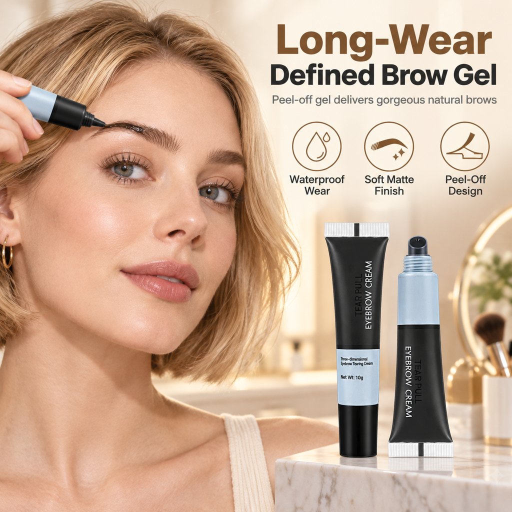 Waterproof Long Lasting Peel Off Eyebrow Gel Semi Permanent Eyebrow Tint Cream for Natural Wild Brows