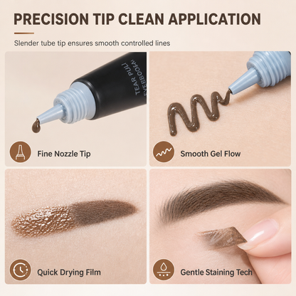 Waterproof Long Lasting Peel Off Eyebrow Gel Semi Permanent Eyebrow Tint Cream for Natural Wild Brows