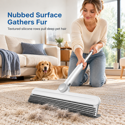 🐾 Pet Hair & Water Squeegee – Dual Silicone Cleaner for Floors and Bathrooms