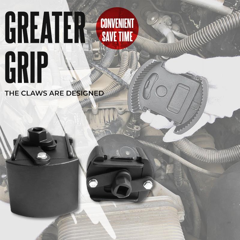 🎃Halloween Deal 50% OFF!🔧Adjustable 2-Jaw Oil Filter Wrench – Spring-Loaded Grip for Stubborn Filters
