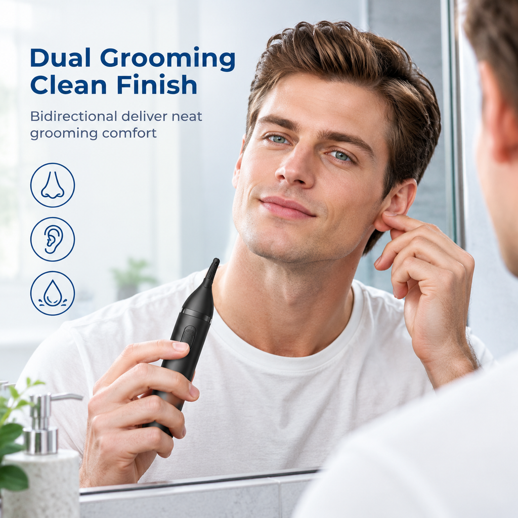 Portable Electric Nose and Ear Hair Trimmer