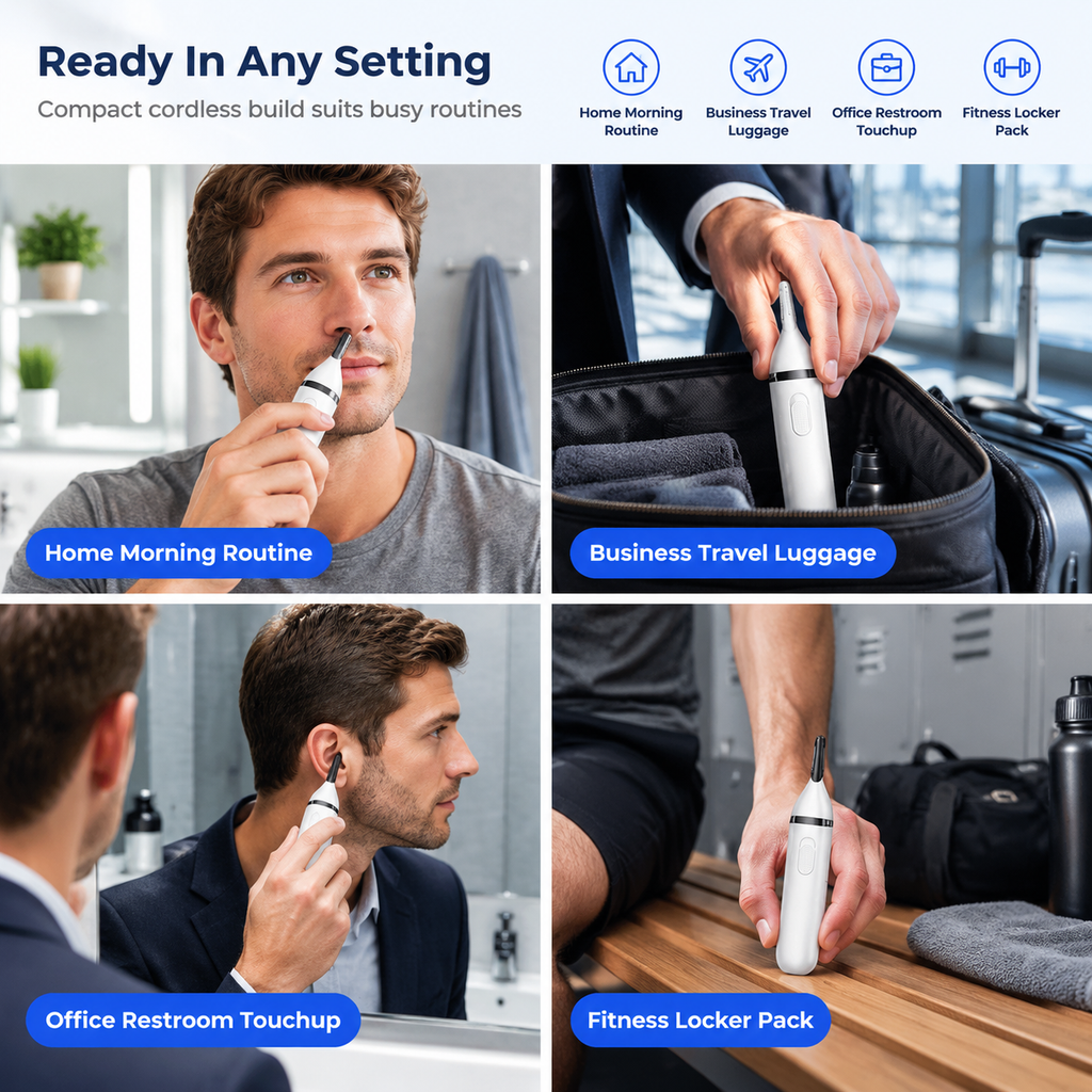 Portable Electric Nose and Ear Hair Trimmer