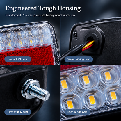 🚛 LIMITED-TIME 50% OFF! 💡 26-LED Dual-Color Tail Lights – Bright, Waterproof, 12V/24V ✅