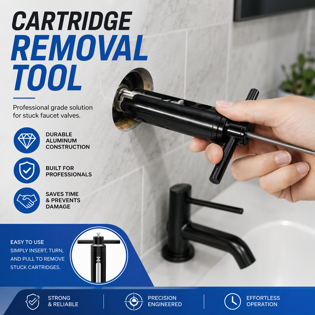 🔧 Faucet Cartridge Puller Tool – Threaded Extractor for Stuck Faucet Cartridges