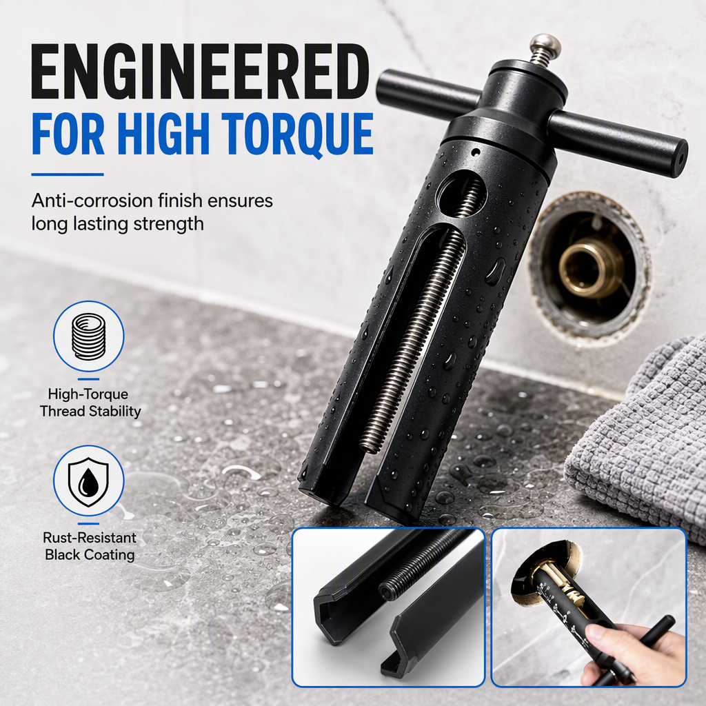 🔧 Faucet Cartridge Puller Tool – Threaded Extractor for Stuck Faucet Cartridges