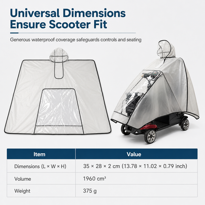 🌧️ Mobility Scooter Rain Cover – Full-Coverage Waterproof PVC Canopy
