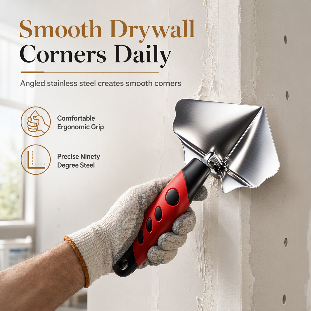 🛠️ Drywall Inside Corner Tool – Stainless Steel Plaster Smoothing Finisher