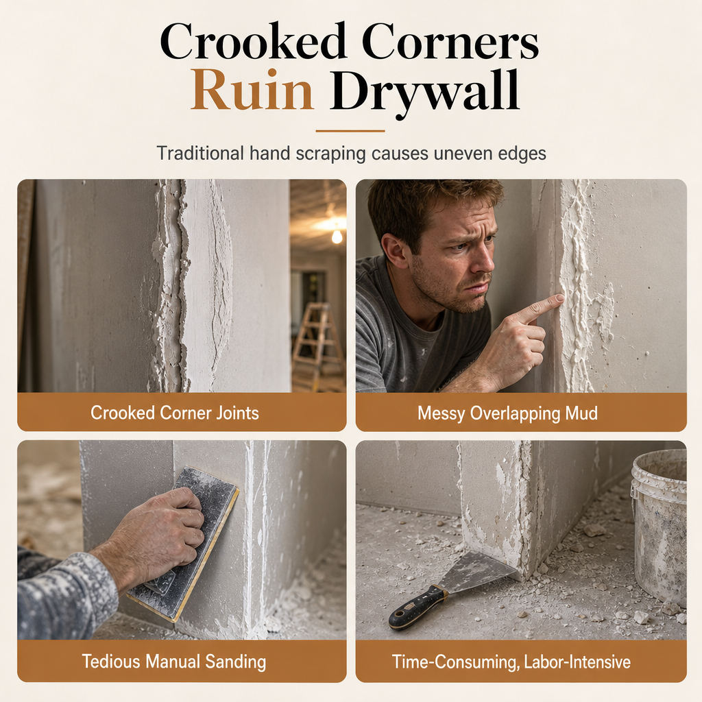 🛠️ Drywall Inside Corner Tool – Stainless Steel Plaster Smoothing Finisher