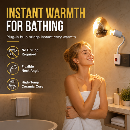 Plug in Wall Mounted Bathroom Heat Lamp Socket with Switch High Temperature Resistant Universal Adjustable Lamp Holder