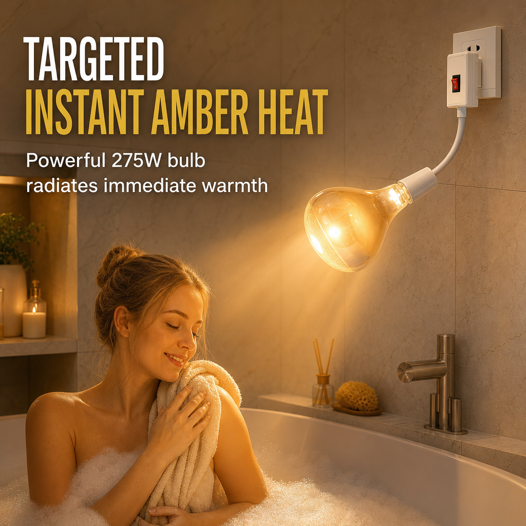 Plug in Wall Mounted Bathroom Heat Lamp Socket with Switch High Temperature Resistant Universal Adjustable Lamp Holder