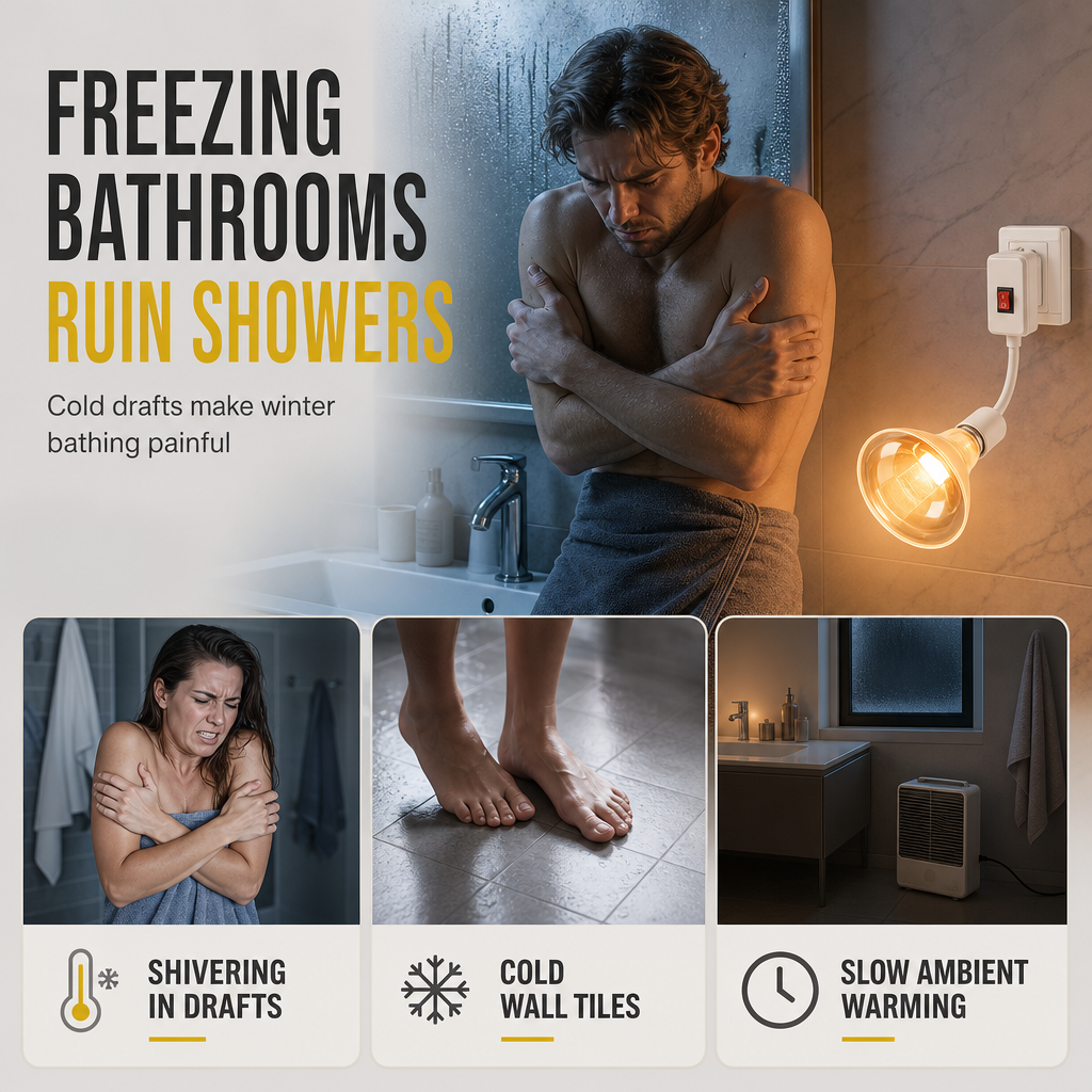 Plug in Wall Mounted Bathroom Heat Lamp Socket with Switch High Temperature Resistant Universal Adjustable Lamp Holder