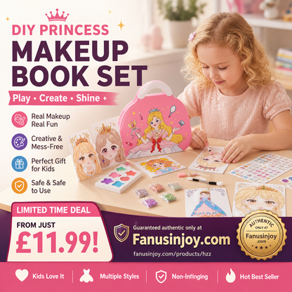 👑LAST DAY SALE 60% Off ✨ Princess Paper Makeup & Diamond Art Craft Kit🎨Mess-Free Paper Play, Realistic Fun for Girls